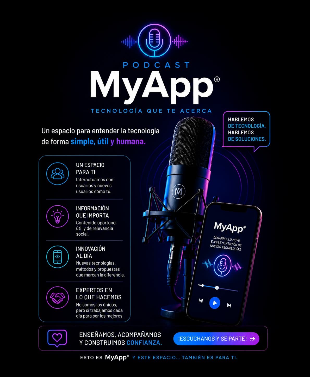 Portada del Podcast de MyApp® — episodios sobre tecnología y emprendimiento